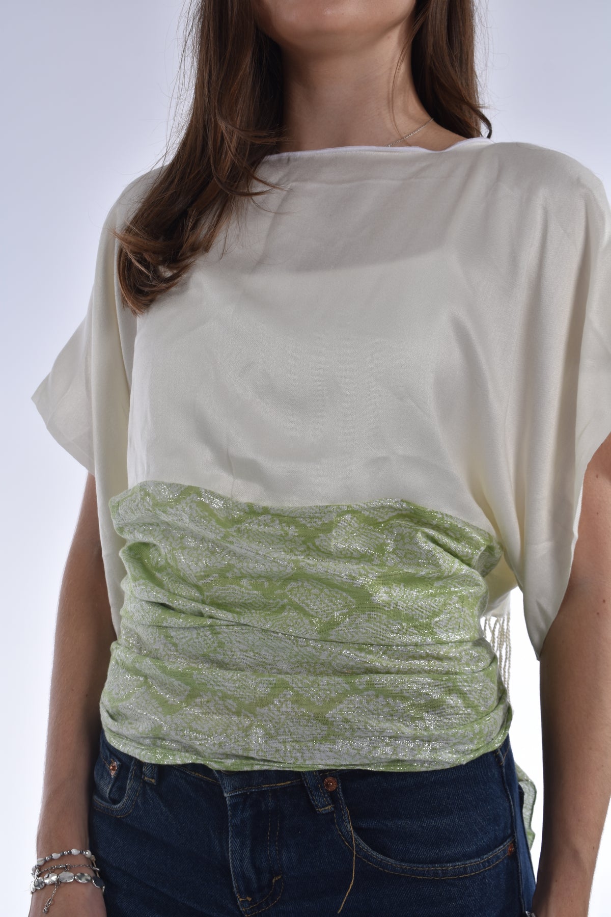 The Isla Top Green Blockprint