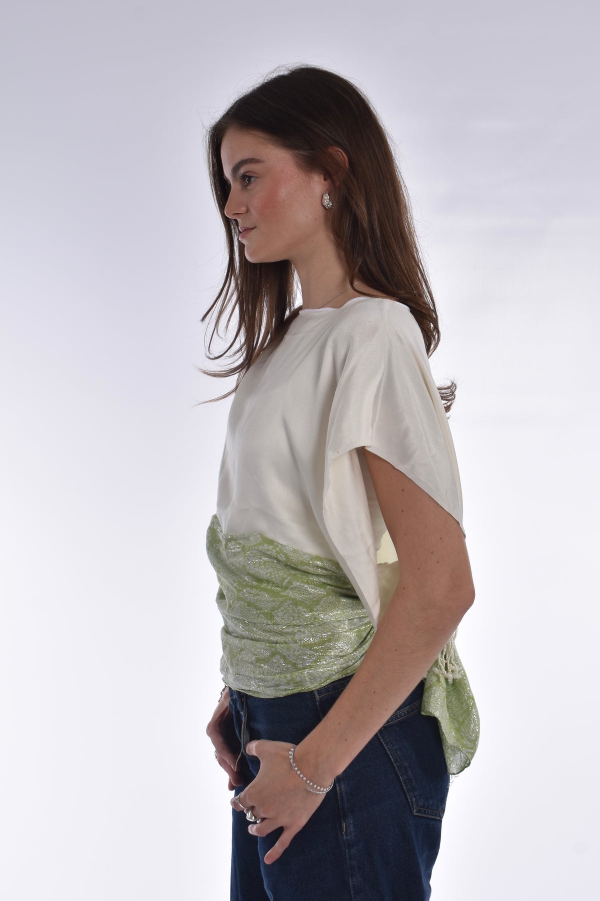 The Isla Top Green Blockprint