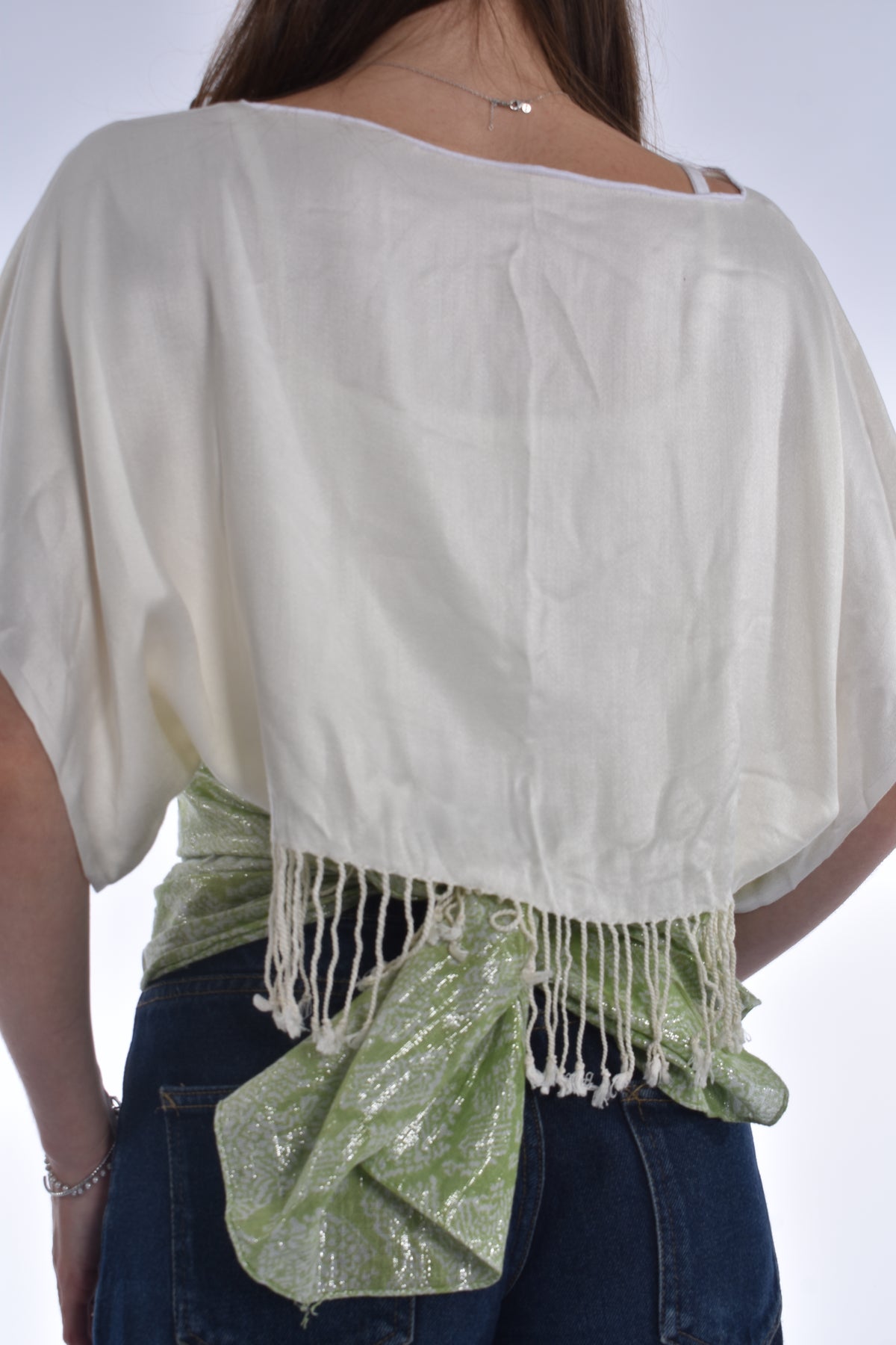 The Isla Top Green Blockprint