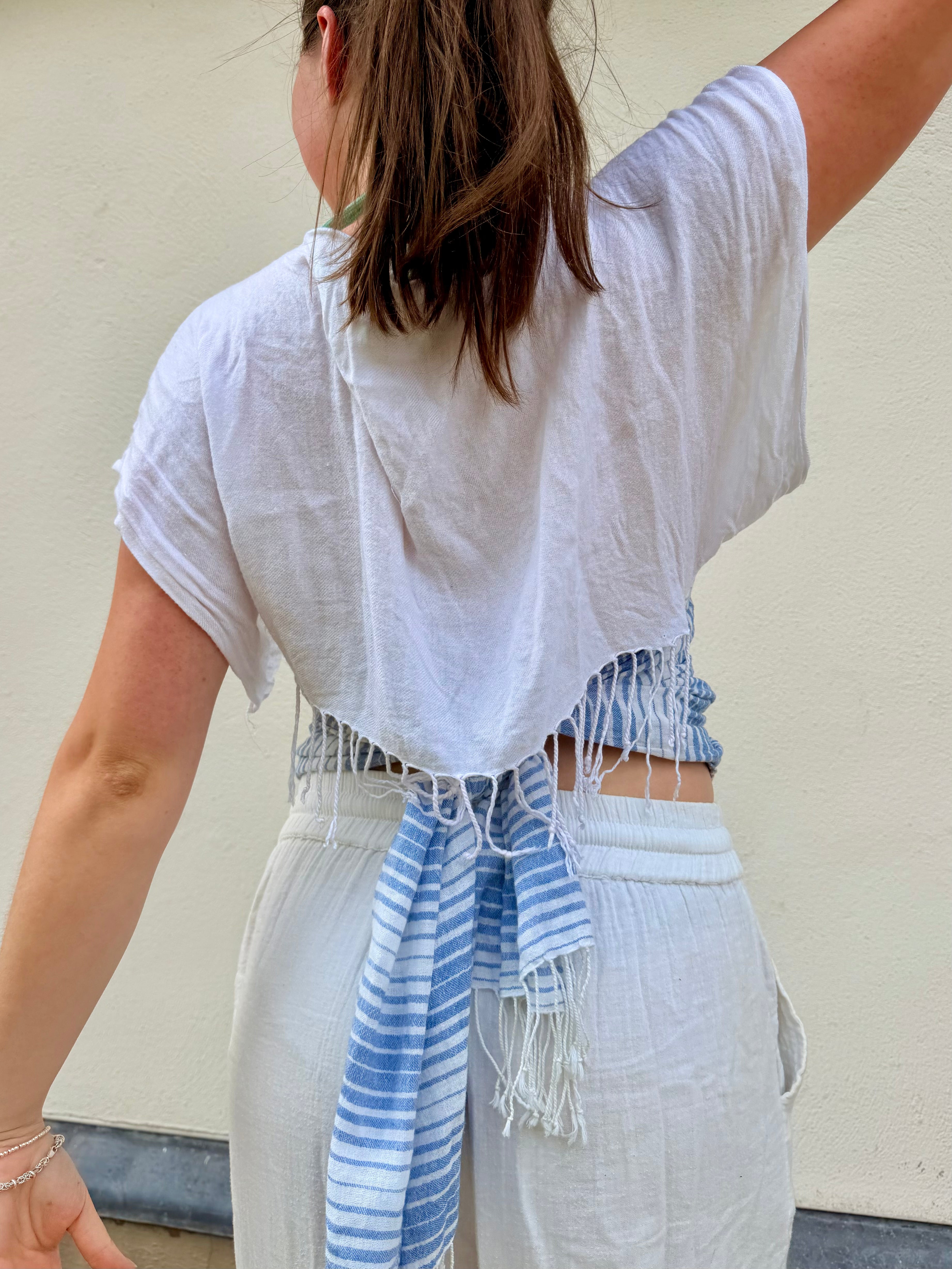 The Lily Top White Stripes