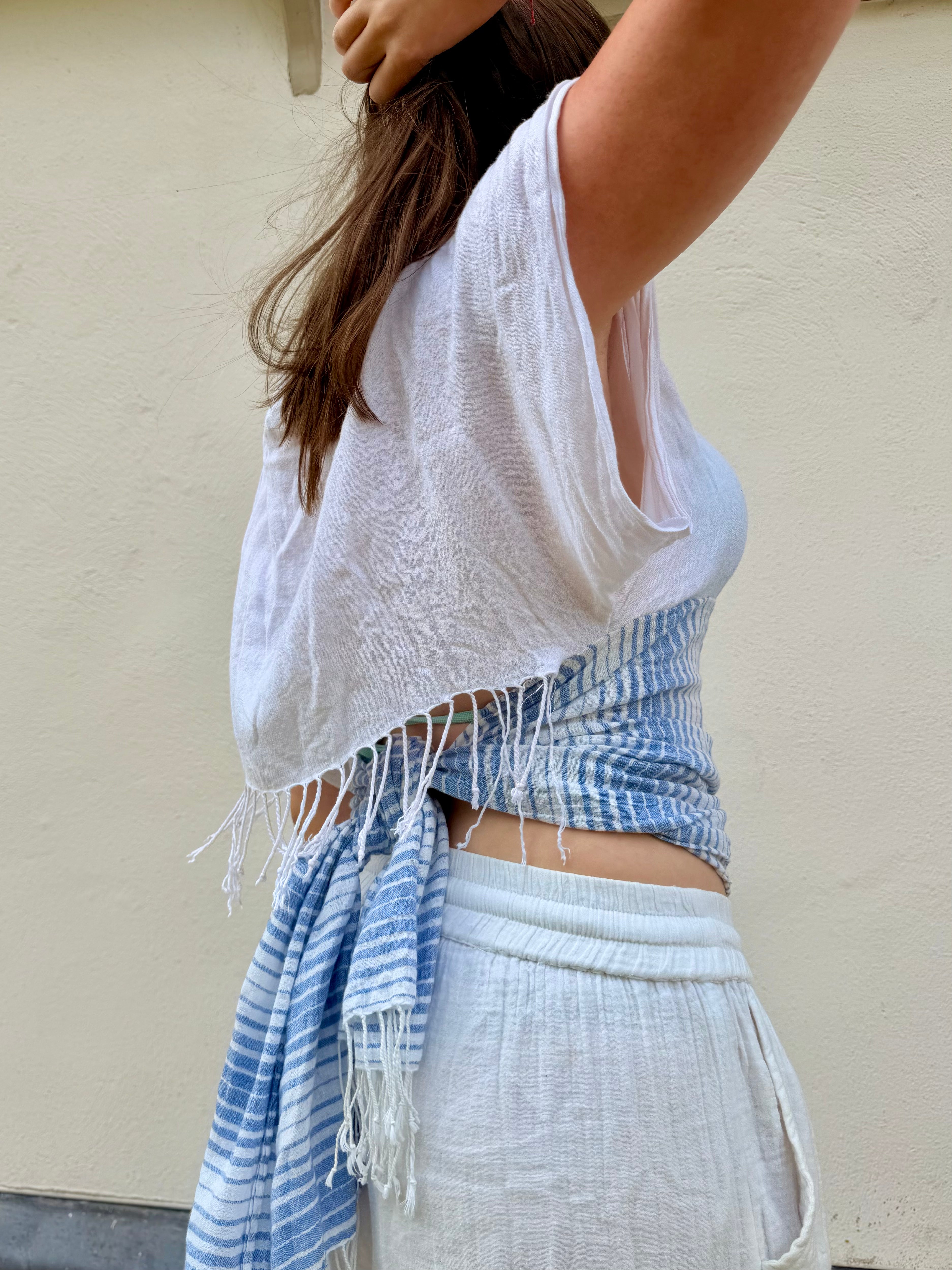 The Lily Top White Stripes
