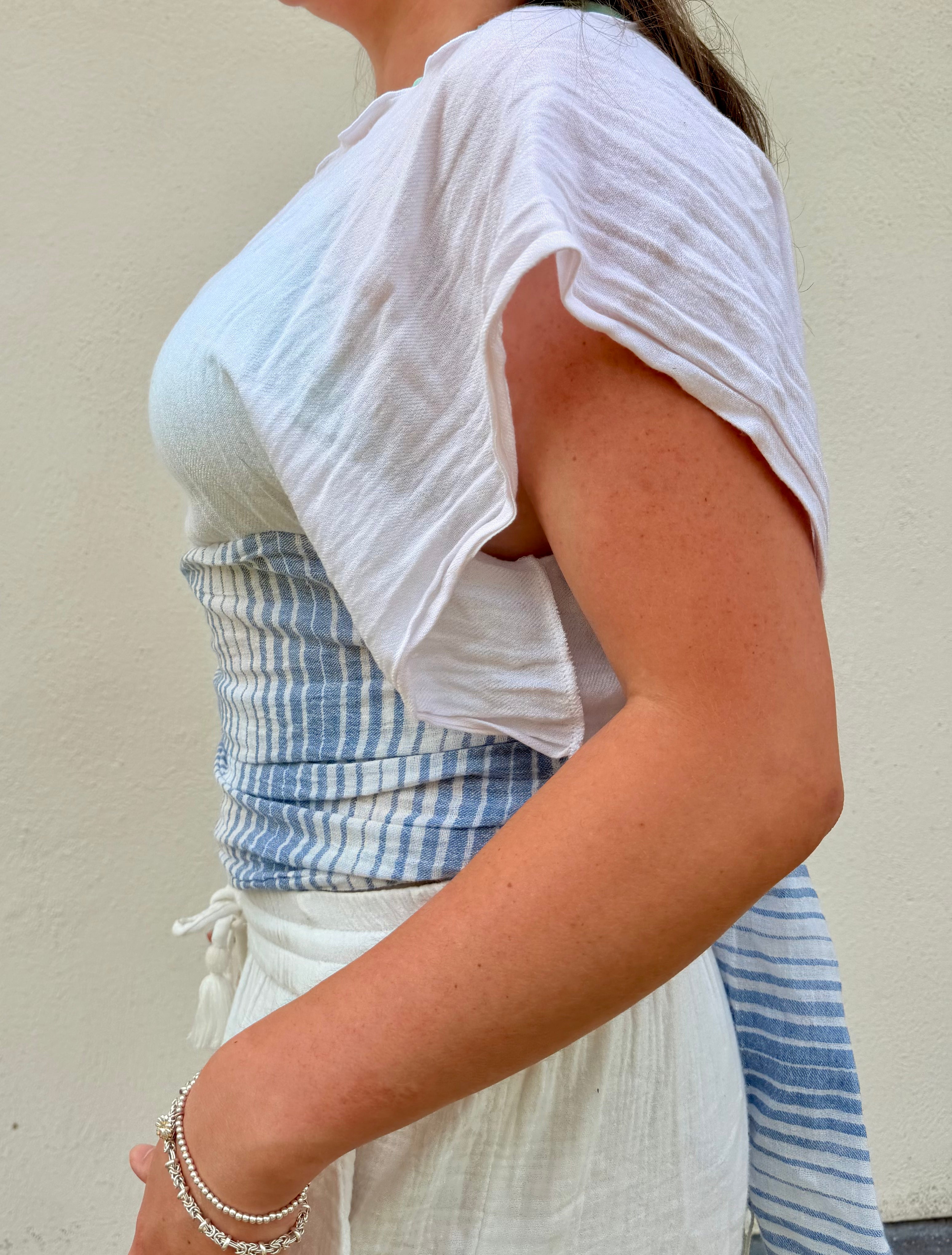 The Lily Top White Stripes