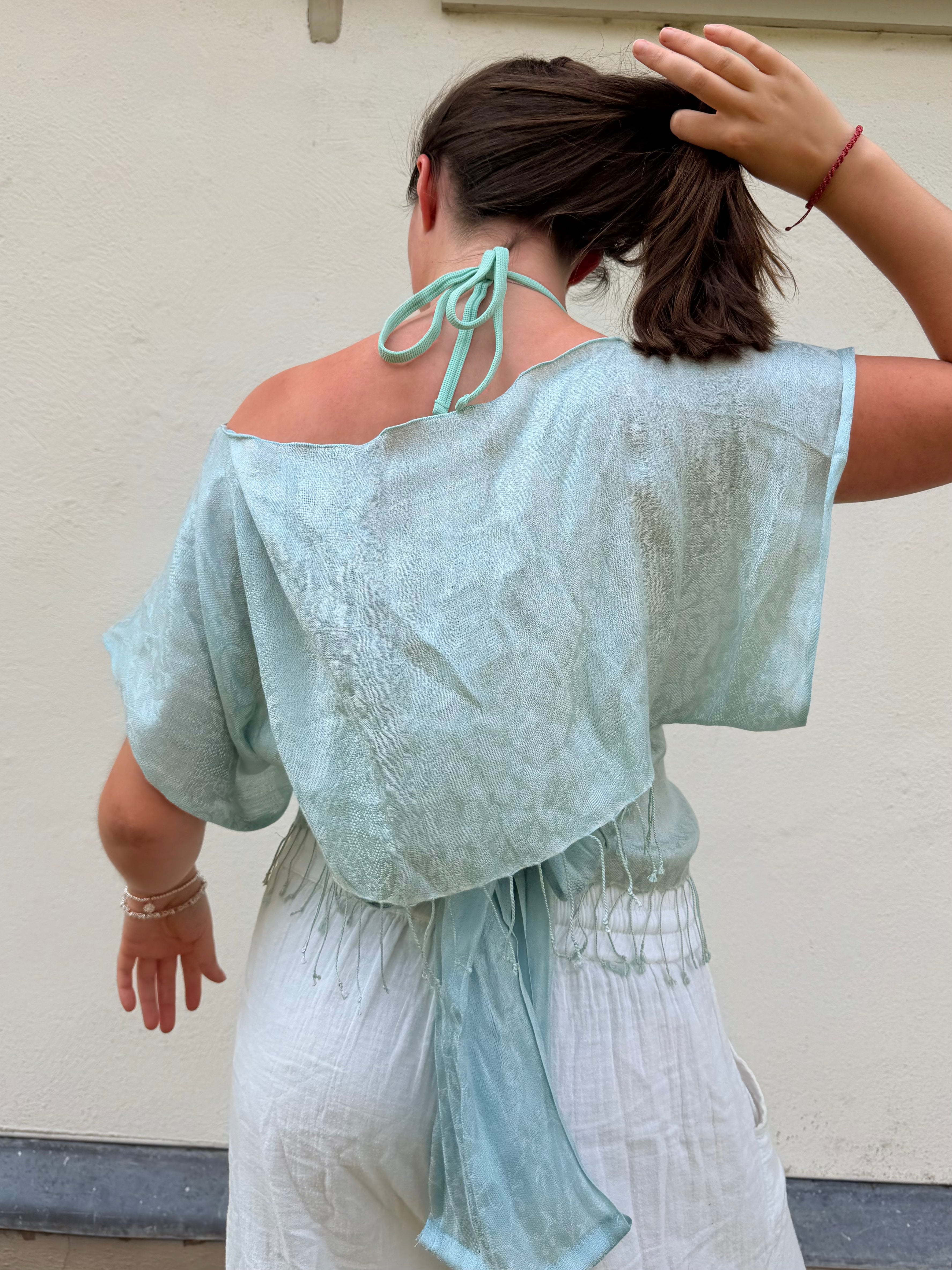 The Lily Top Ancient Blue