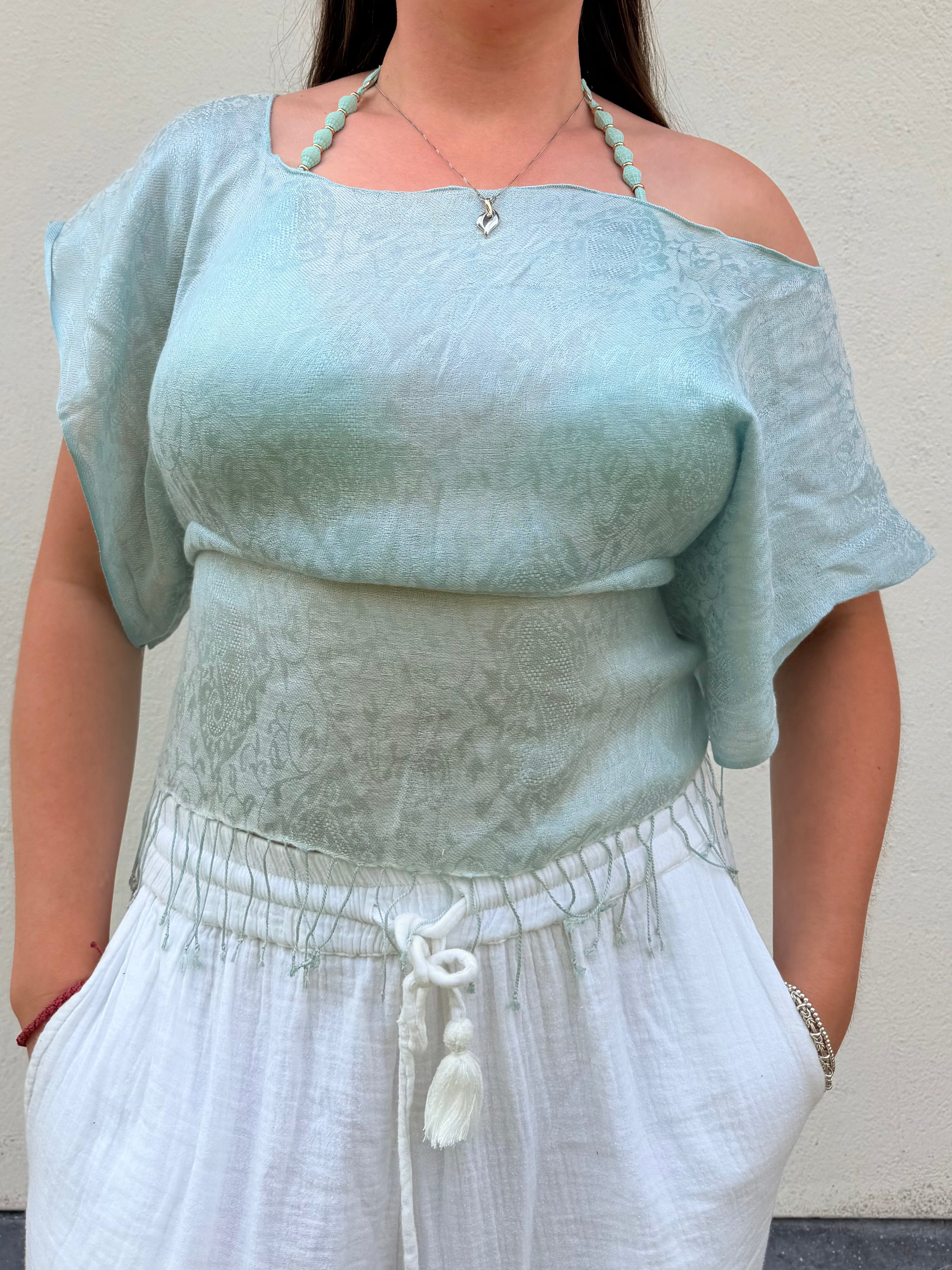 The Lily Top Ancient Blue