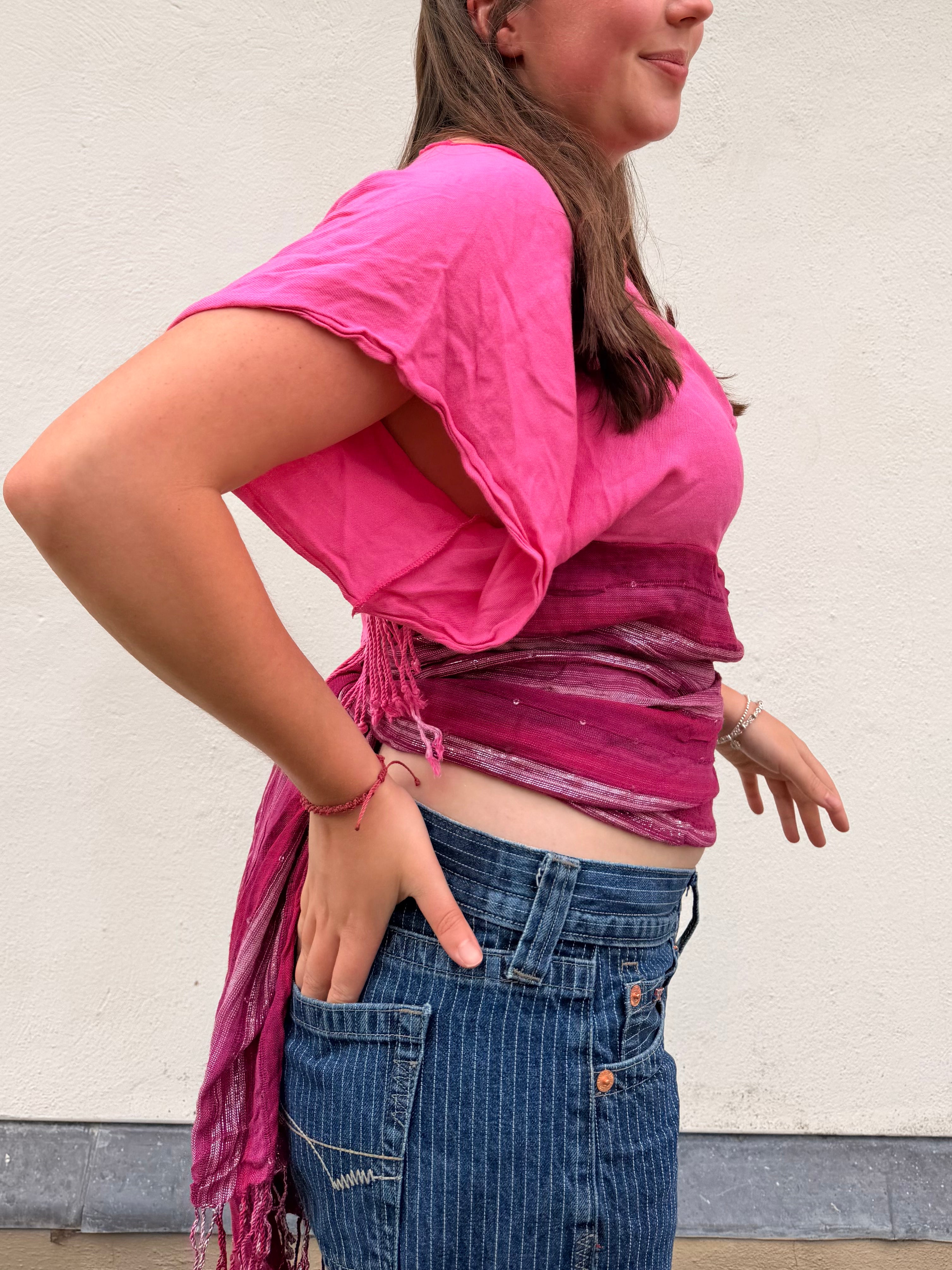 The Isla Top Pink Striped