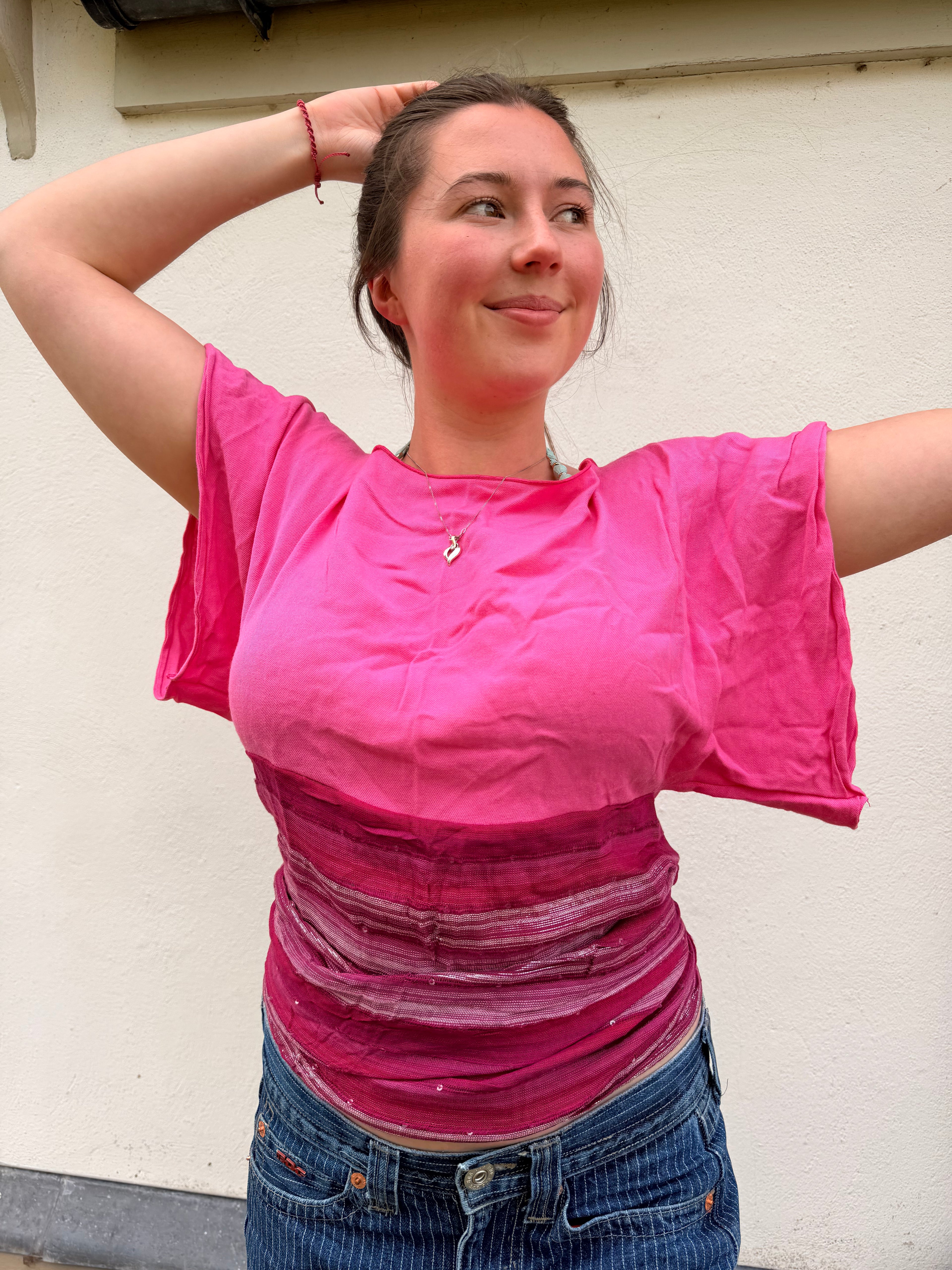 The Isla Top Pink Striped