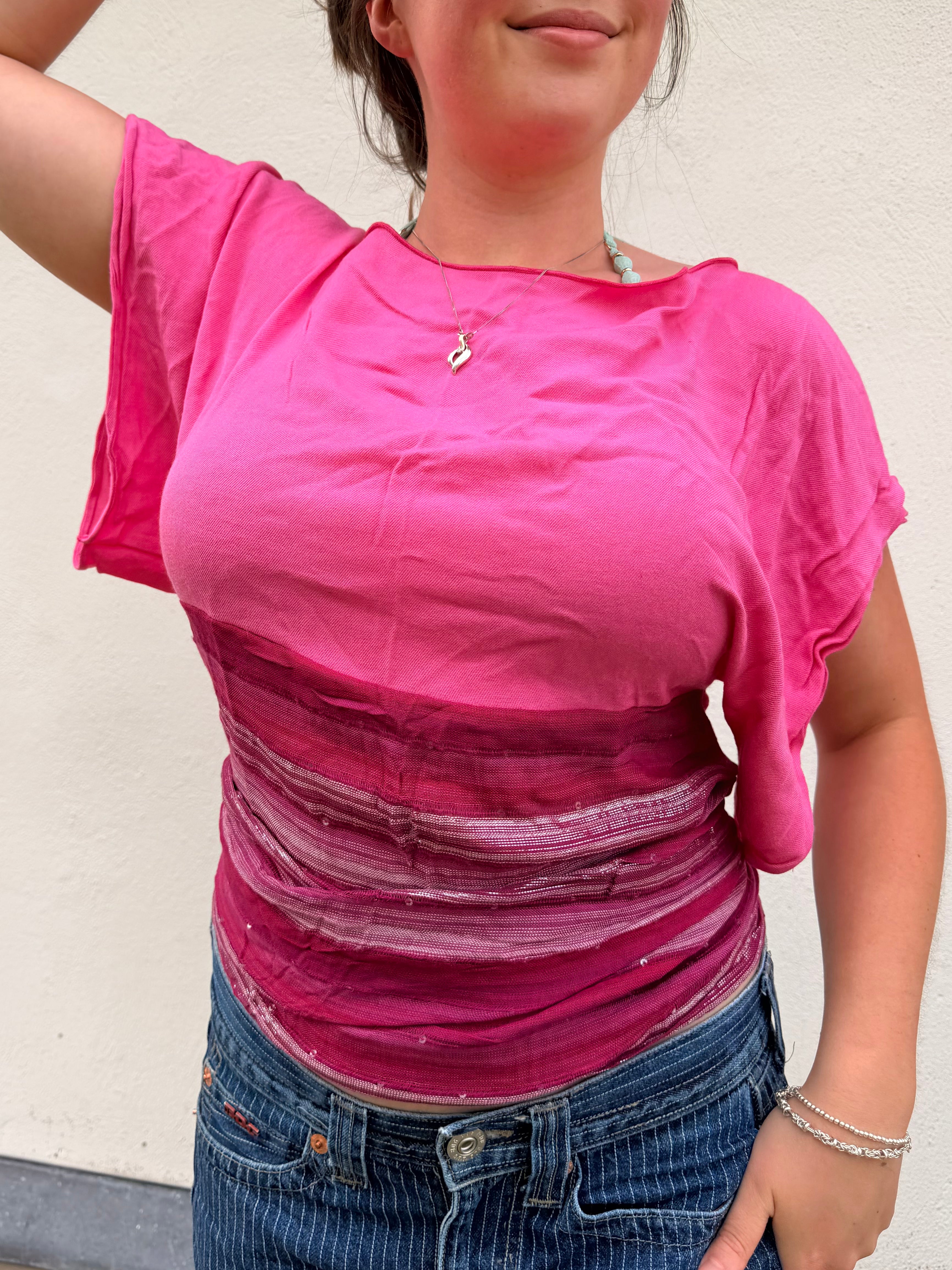 The Isla Top Pink Striped
