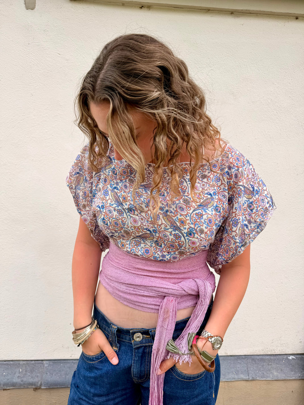 The Isla Top Pink Peacock