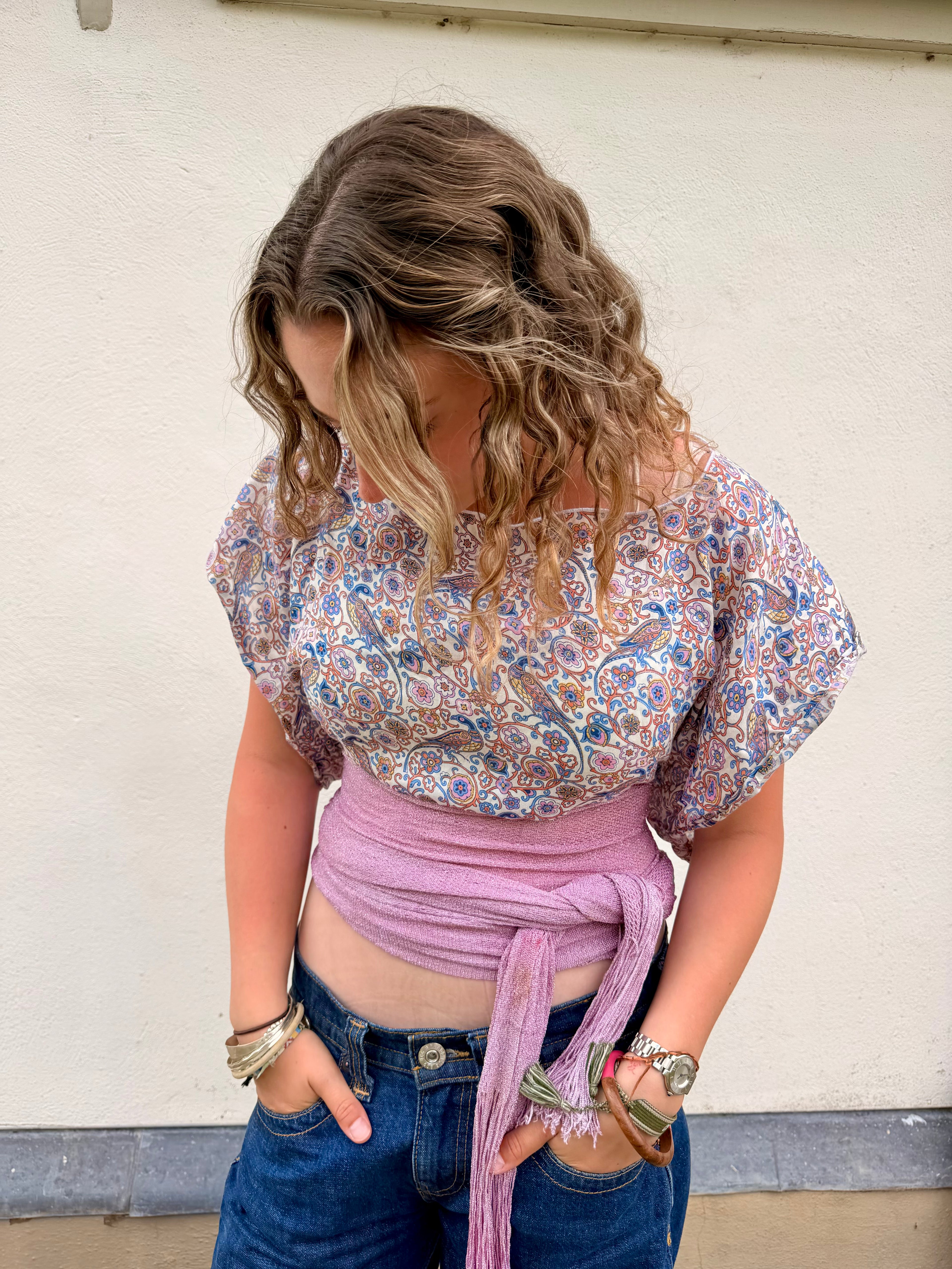 The Isla Top Pink Peacock