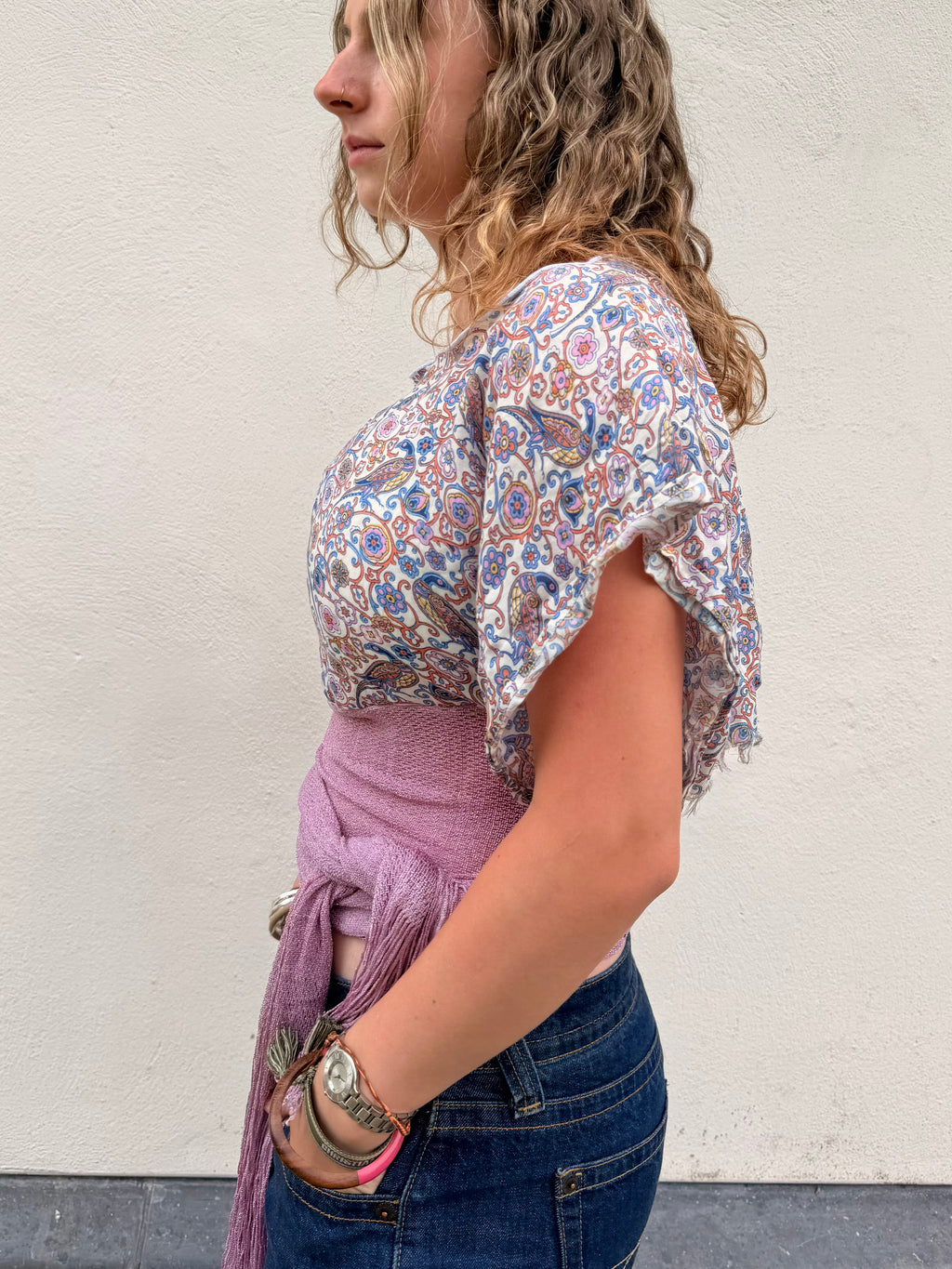 The Isla Top Pink Peacock