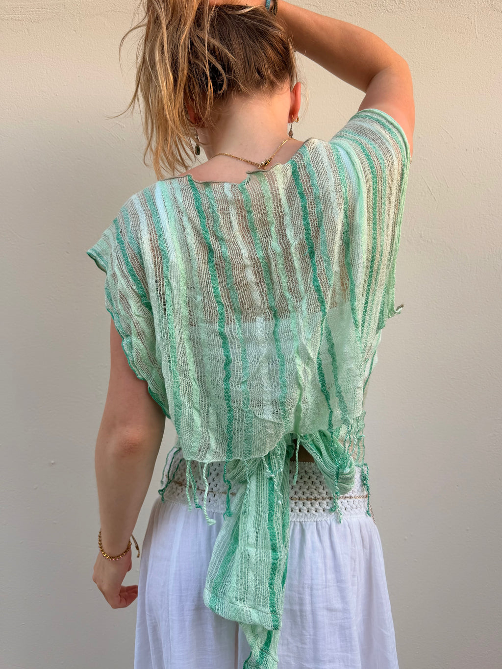 The Isla Top Green Stripes
