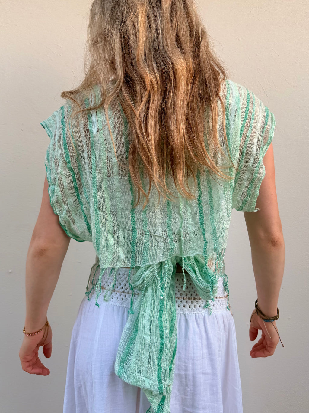 The Isla Top Green Stripes