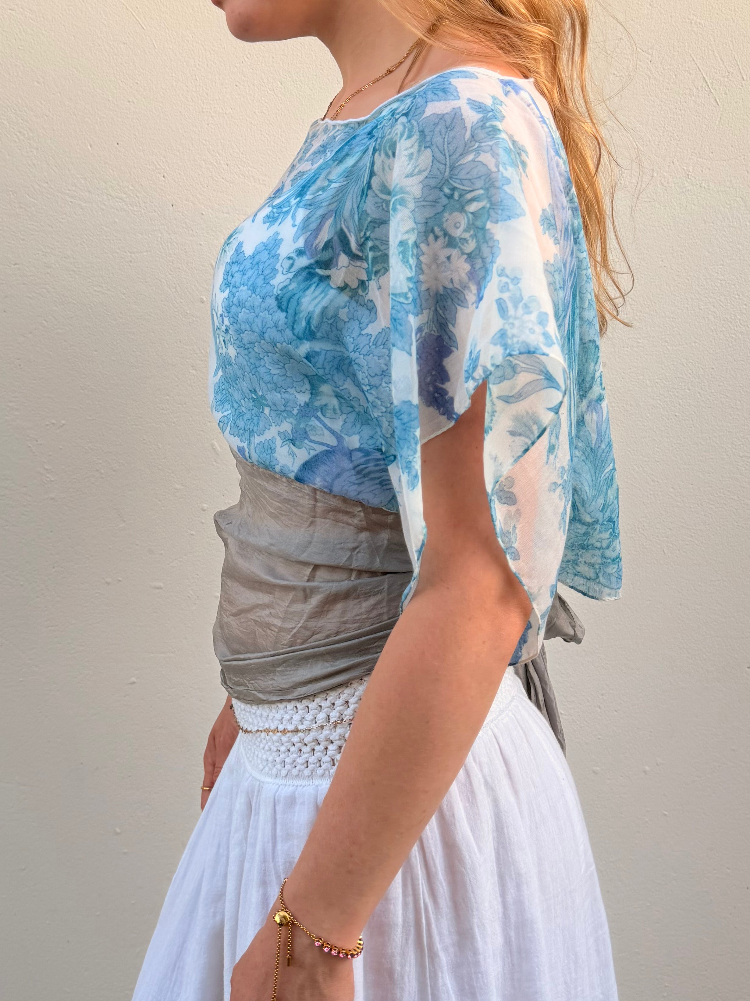 The Isla Top Ornate Blue