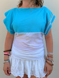 The Maia Top Blue & White