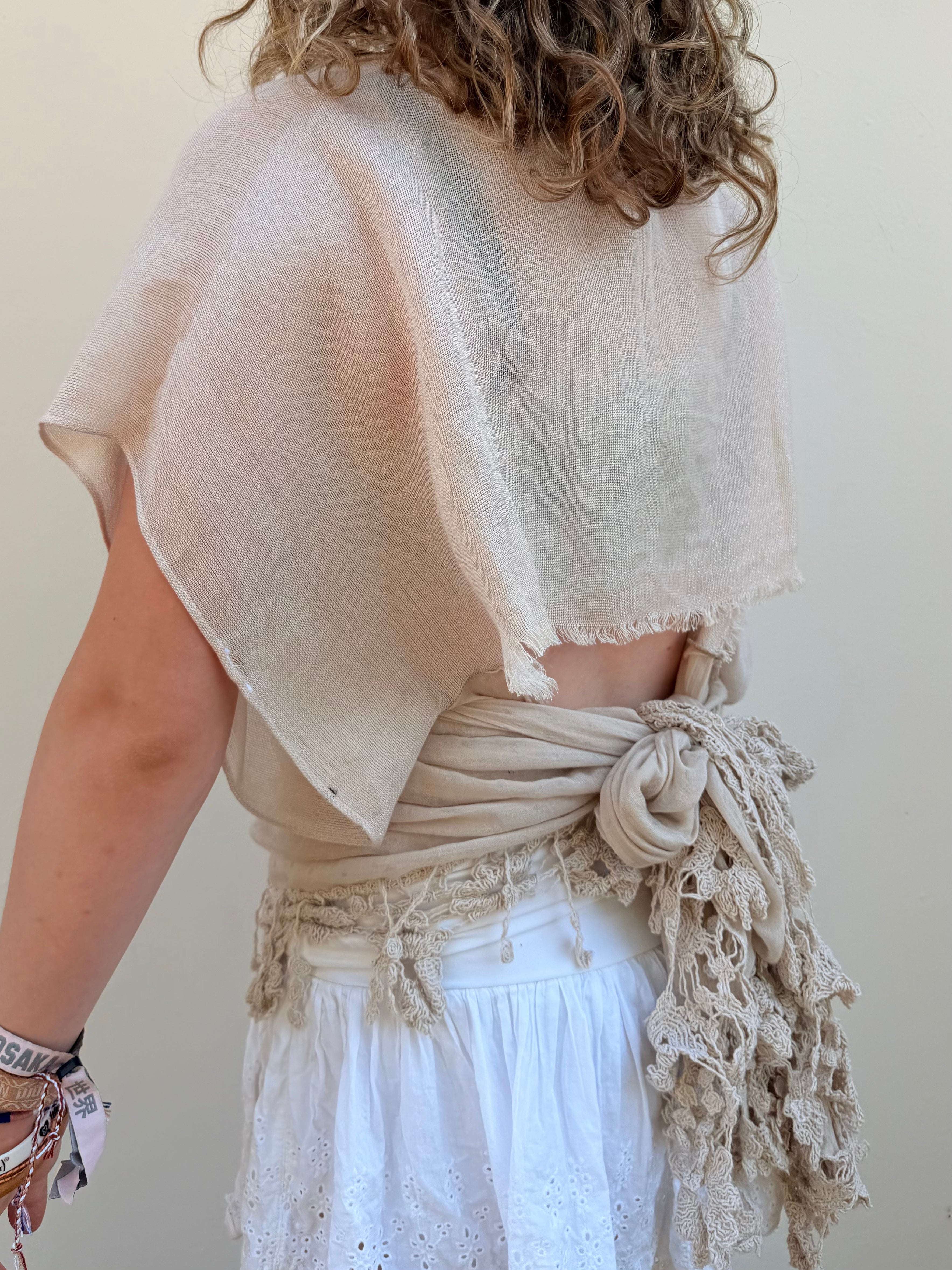 The Lily Top Sparkly Beige