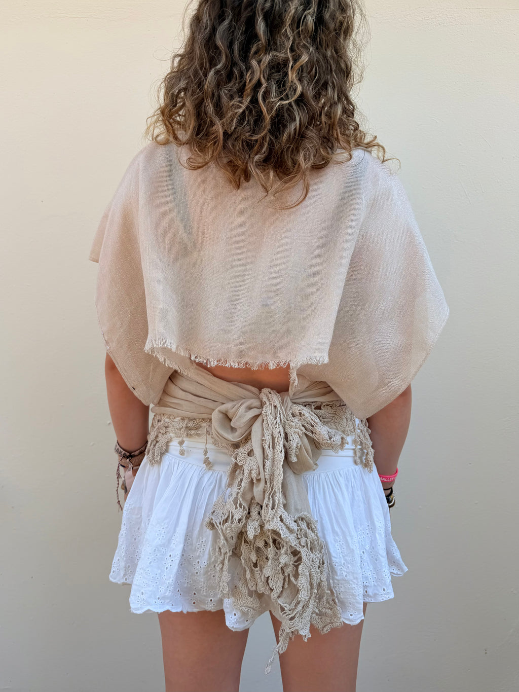 The Lily Top Sparkly Beige