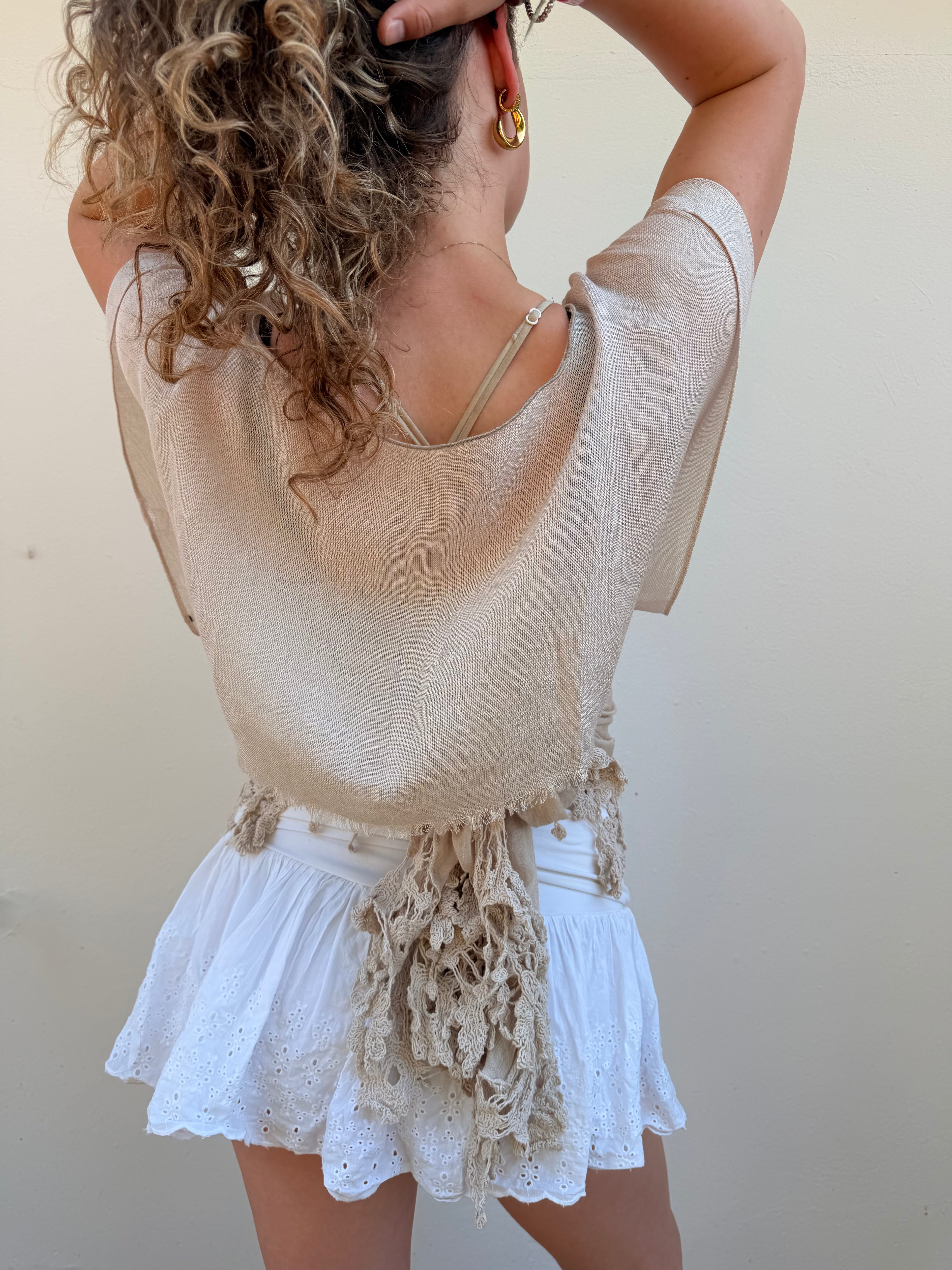 The Lily Top Sparkly Beige