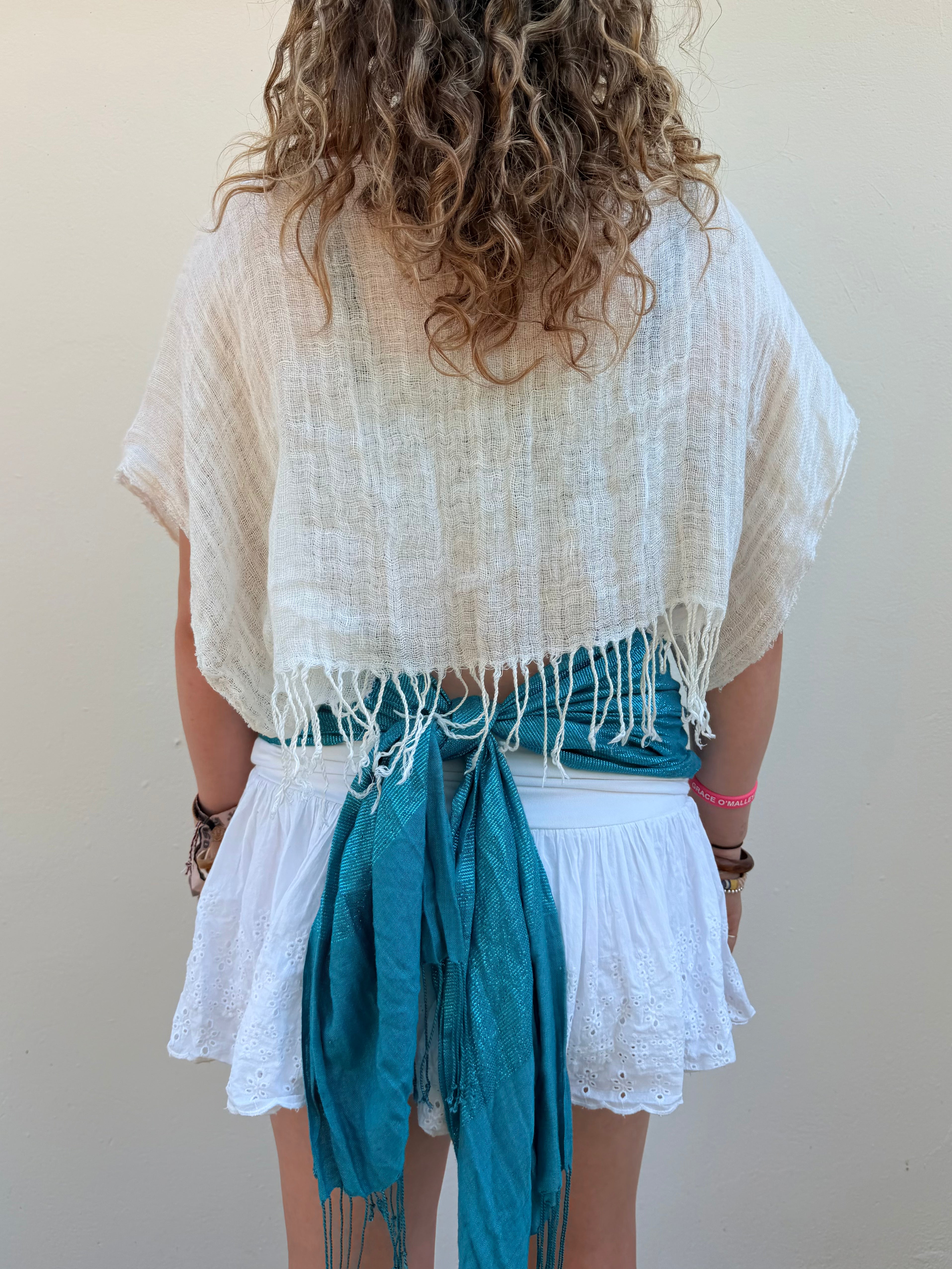 The Immy Top White & Blue