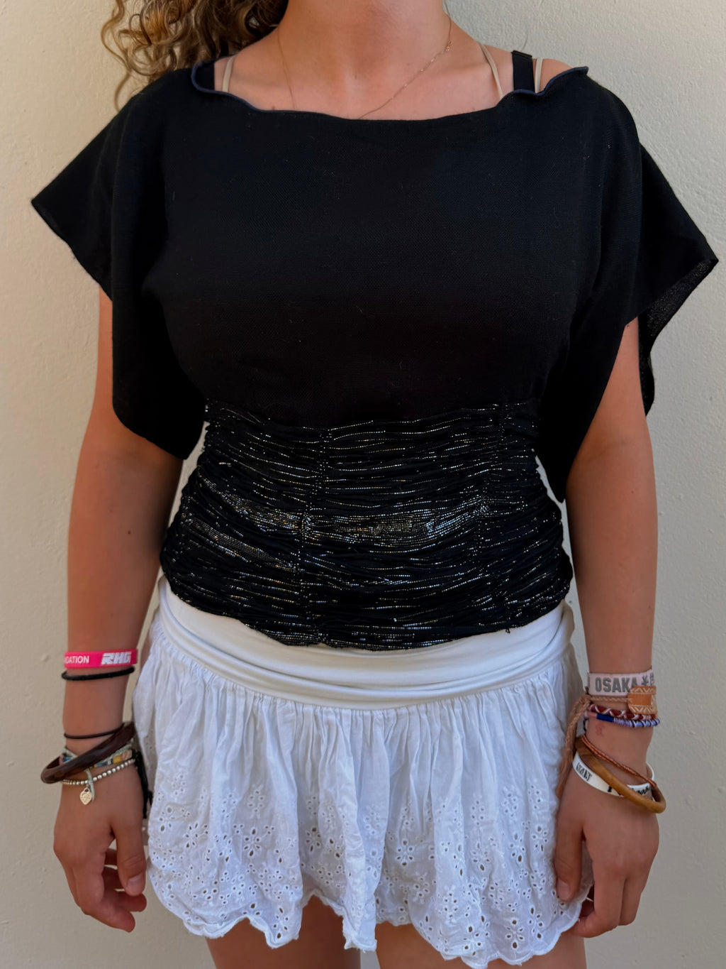 The Immy Top Black & Silver