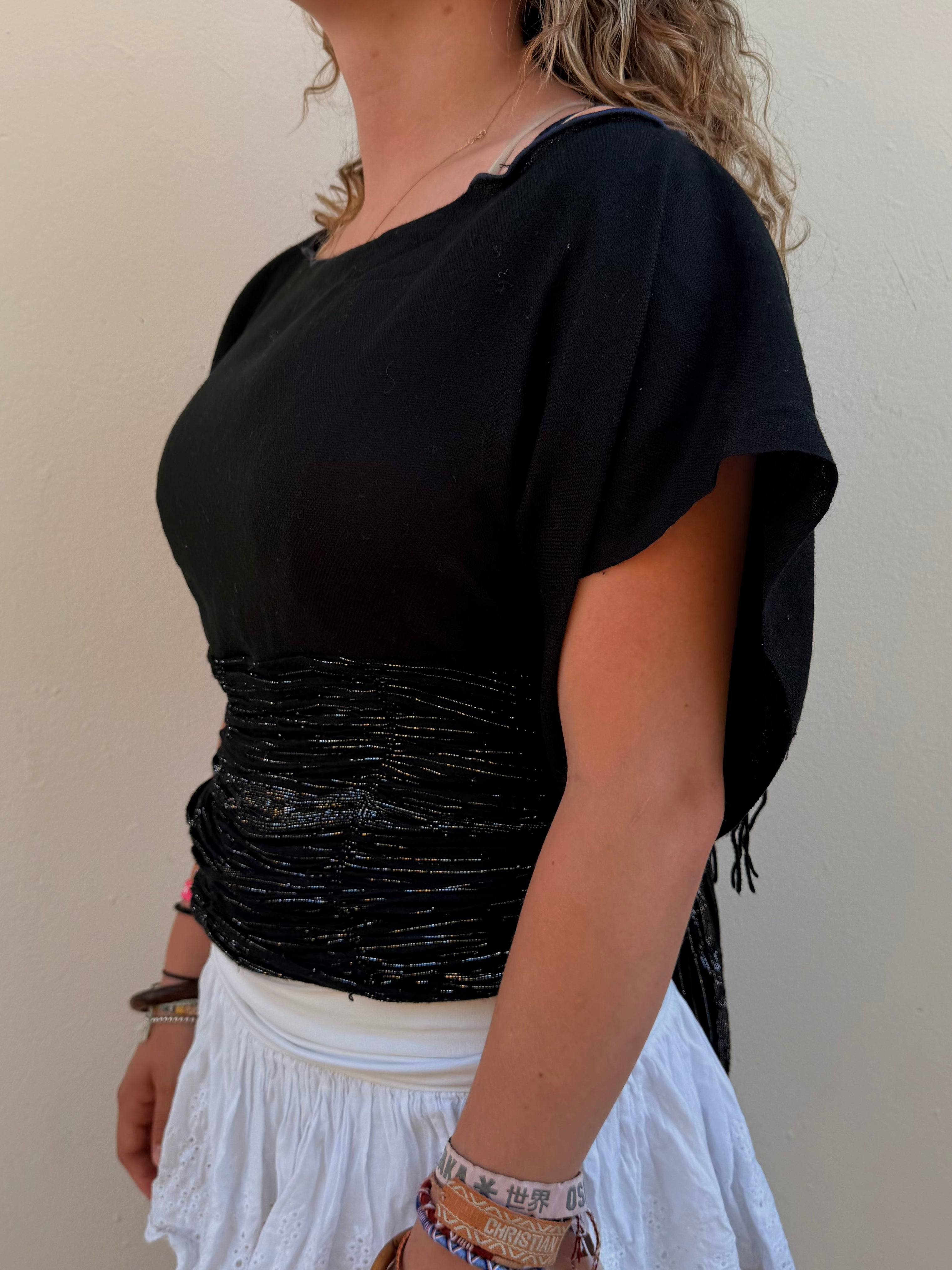 The Immy Top Black & Silver