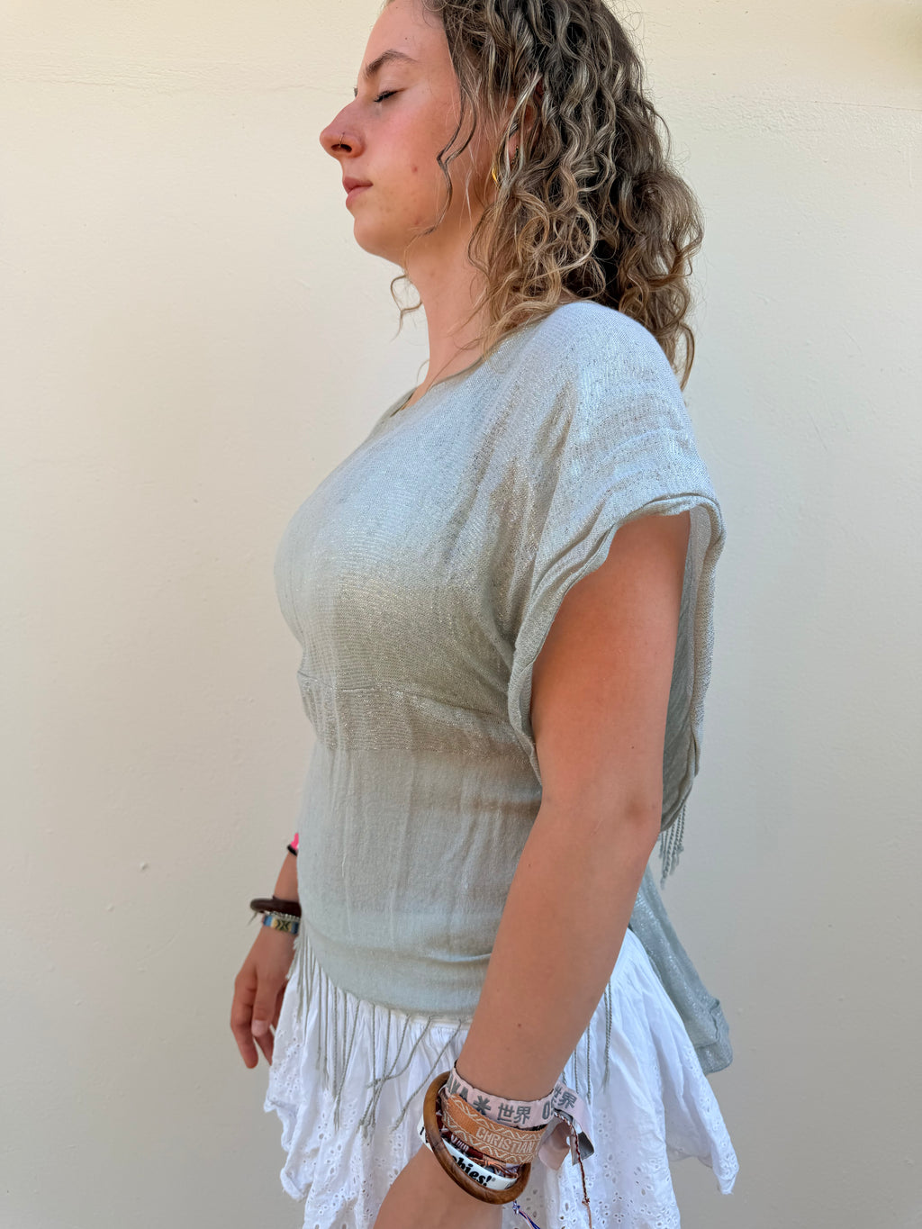 The Immy Top Silver & Grey