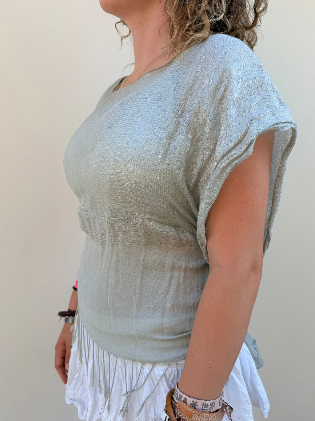 The Immy Top Silver & Grey