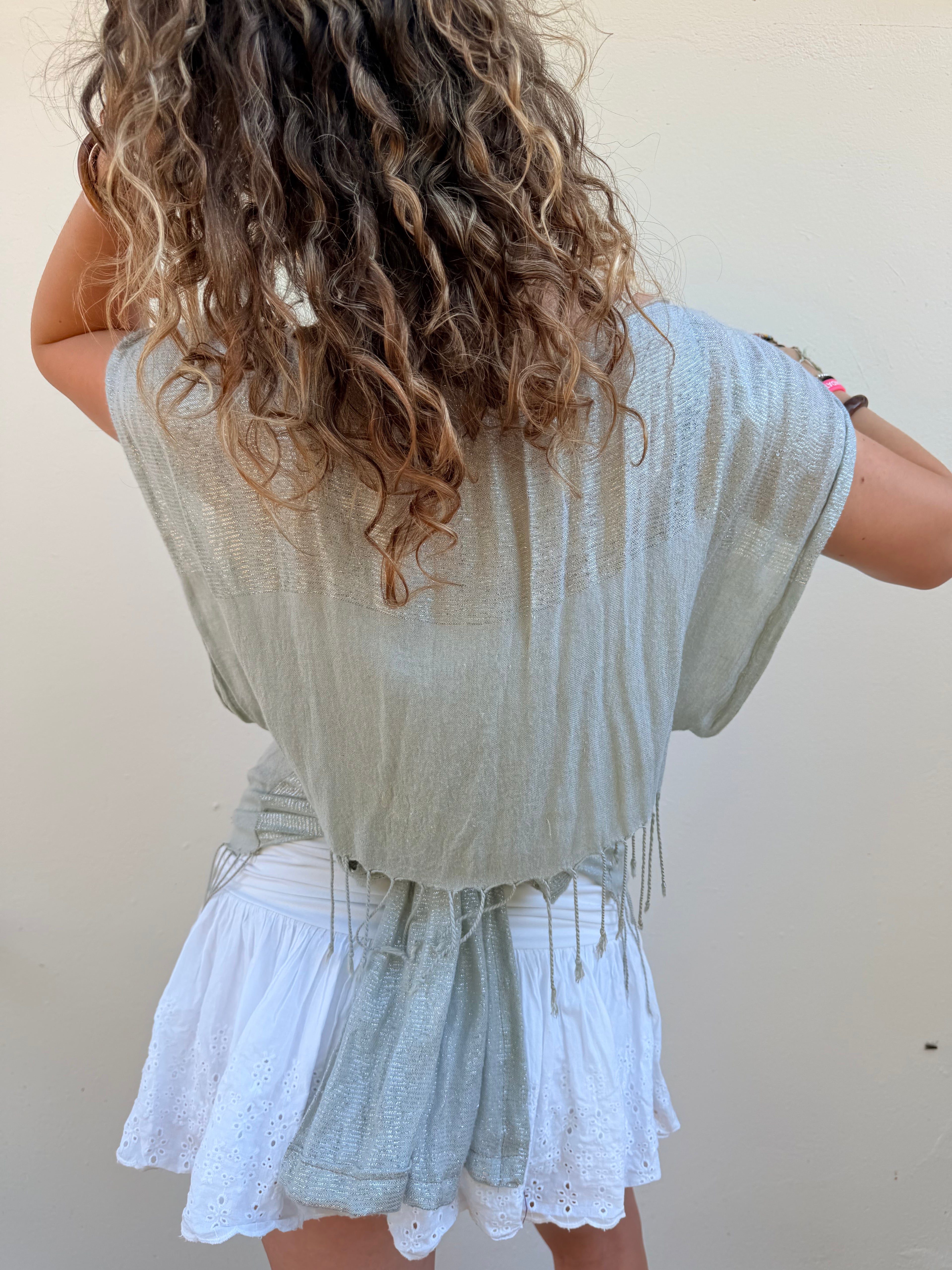 The Immy Top Silver & Grey