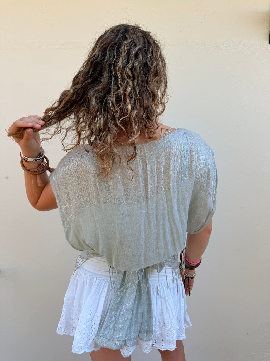The Immy Top Silver & Grey