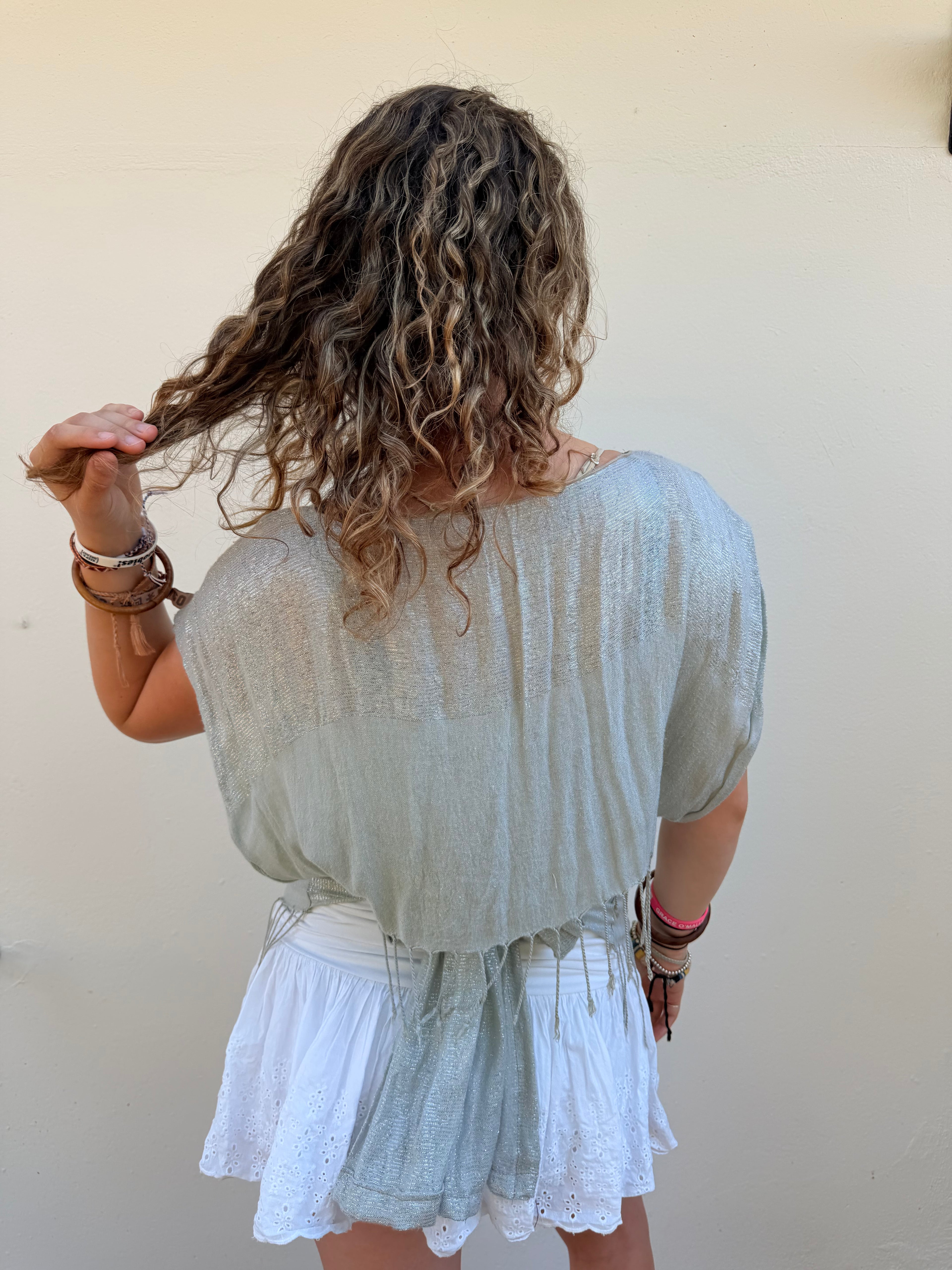 The Immy Top Silver & Grey